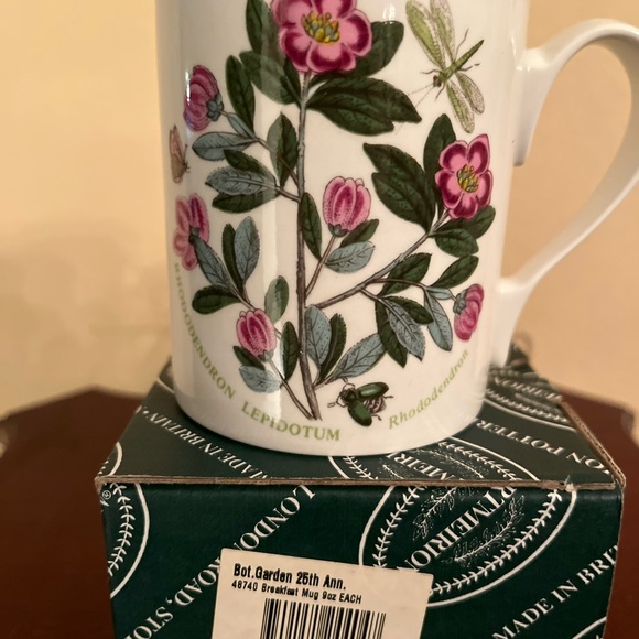 609. NWT VINTAGE PORTMEIRION BOTANIC GARDEN 1997 RHODODENDRON MUG - Picture 2 of 6